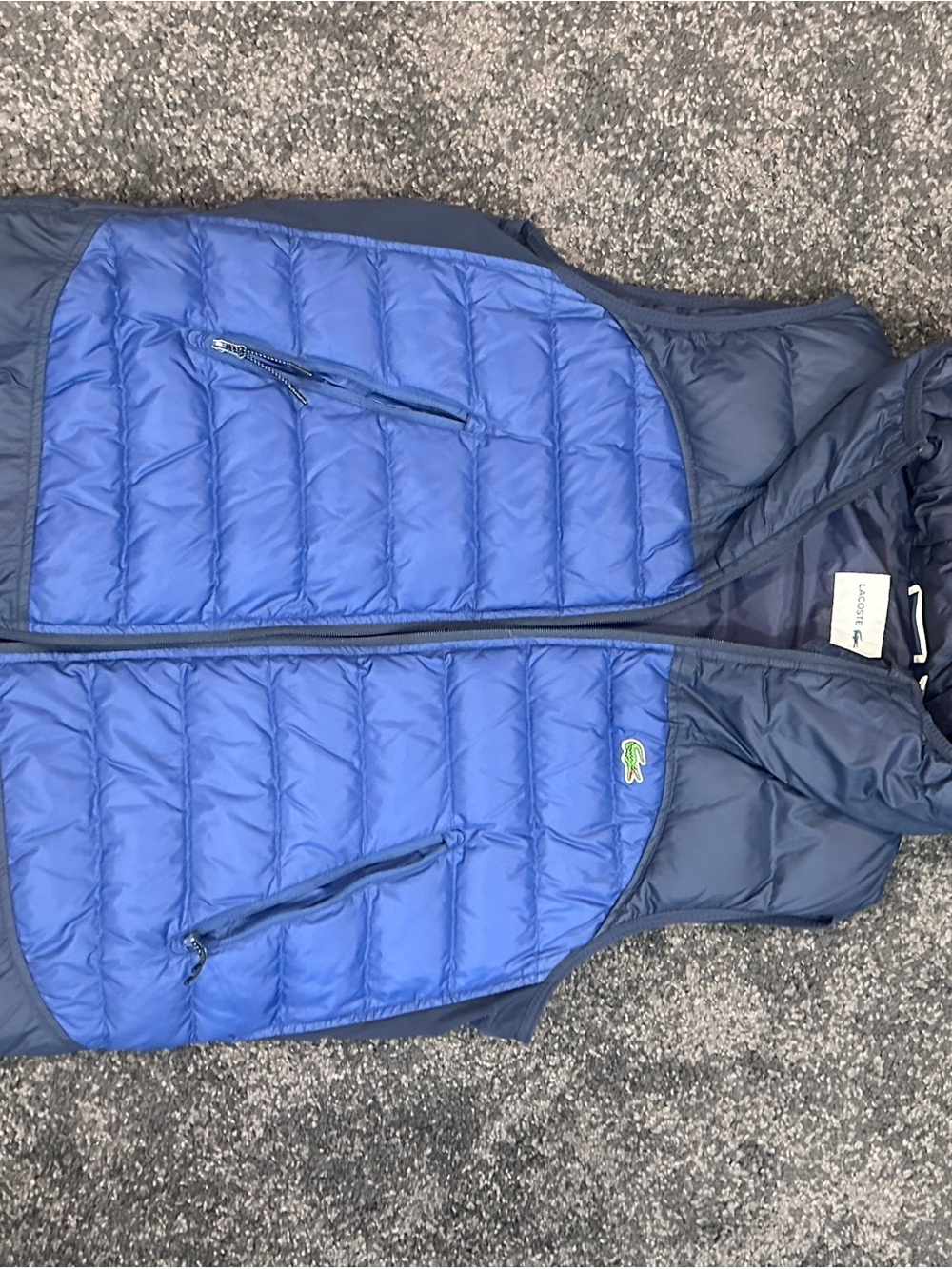 Lacoste men's Blue Quilted Puffer Vest